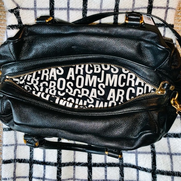 MARC JACOBS BLACK ITALIAN LEATHER SATCHEL BAG - Picture 8 of 14